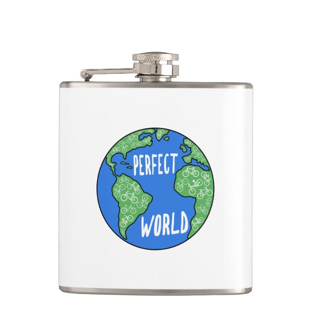 Bikes Make A Perfect World Flask (Front)