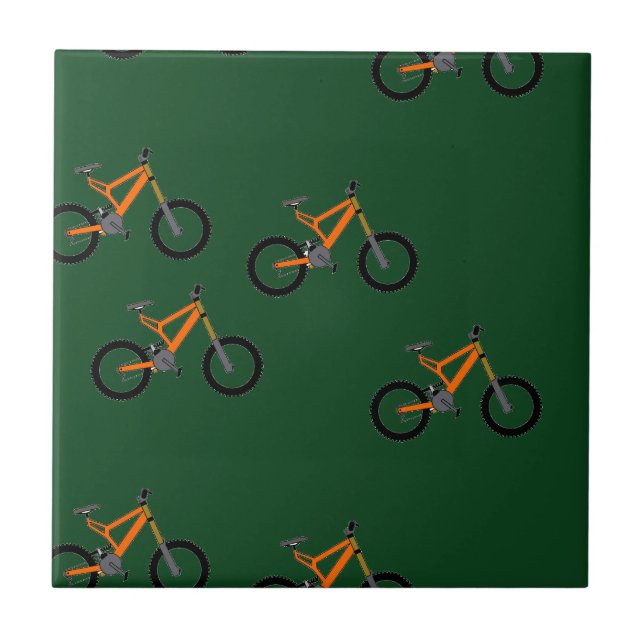 Bikes on green ceramic tile (Front)