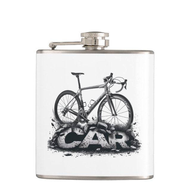 Bikes Over Cars Flask (Front)