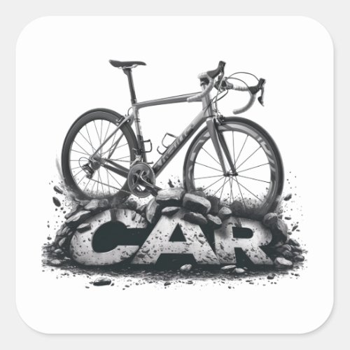 Bikes Over Cars Square Sticker