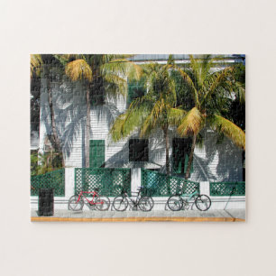 Bikes parked in front of Apartment Key West Fl Jigsaw Puzzle