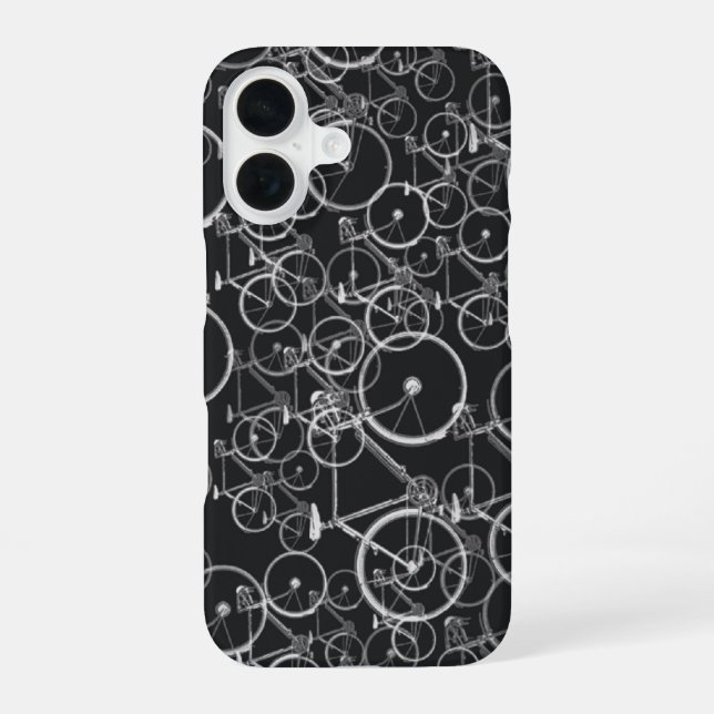 bikes pattern in black and white iphone case (Back)