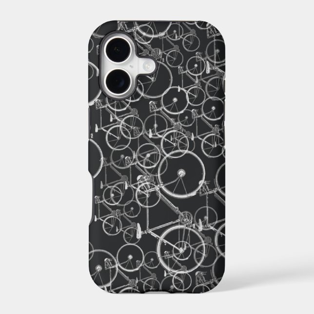 Bikes pattern in black and white iphone case (Back)