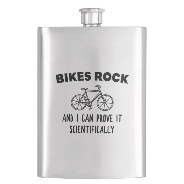 Bikes Rock And I Can Prove It Scientifically Flask (Front)