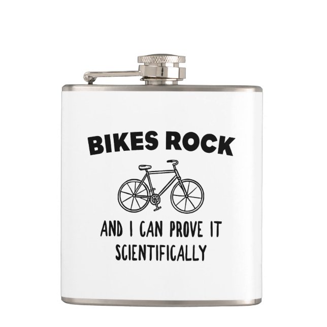 Bikes Rock And I Can Prove It Scientifically Flask (Front)