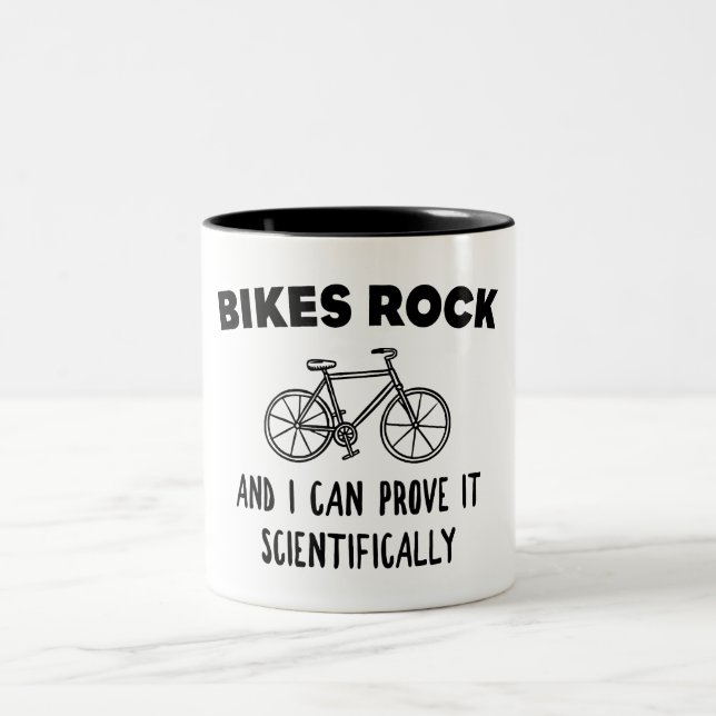 Bikes Rock And I Can Prove It Scientifically Two-Tone Coffee Mug (Center)