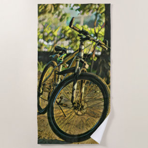 Biking Artwork Beach Towel