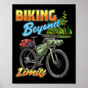 Biking Beyond Limits Mountain Bike Camping Bikepac Poster