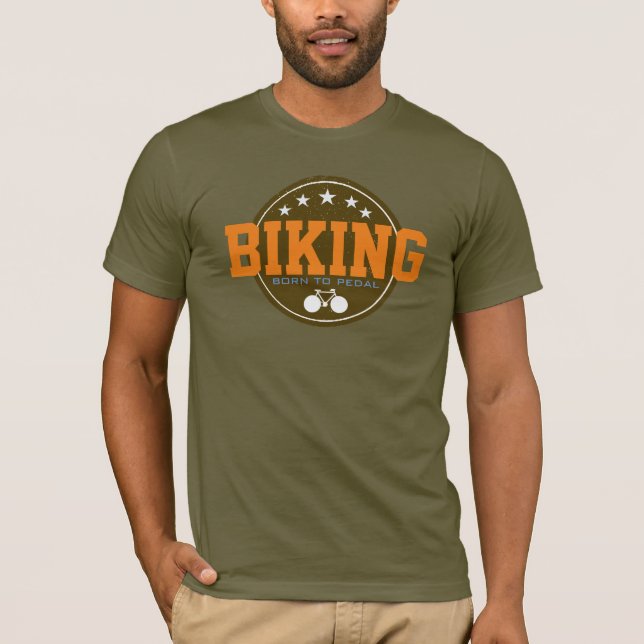 BIKING 'born to pedal' cool T-Shirt (Front)