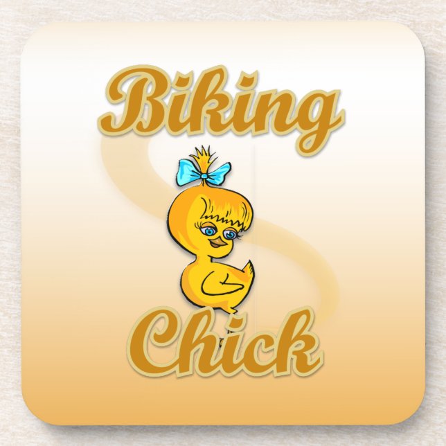 Biking Chick Beverage Coaster (Front)
