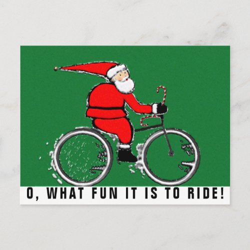 Biking Christmas Holiday Postcard