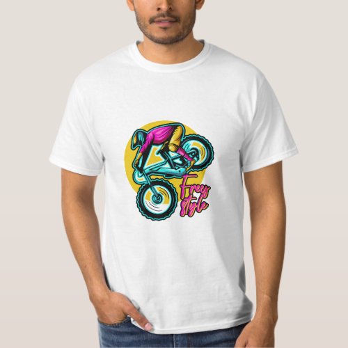 Biking colorful logo Tshirts