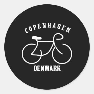 Biking Copenhagen Denmark Graphic  Classic Round Sticker