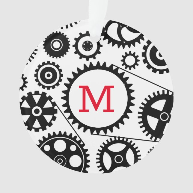 Biking Cycling Gears INITIAL Bicycle Bike Modern Ornament (Front)