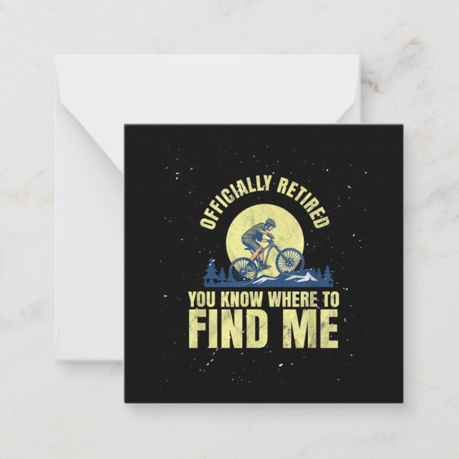 Biking Cycling Mountain Biking Retired Retirement Note Card (Front)