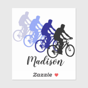 Biking Cycling Sport Custom Name Sticker