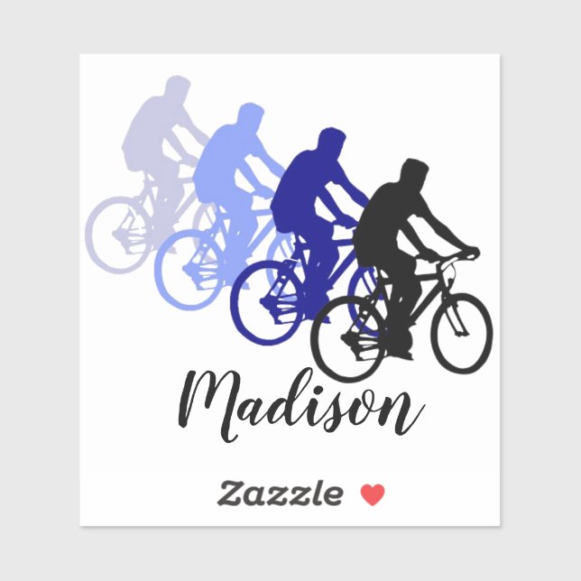 Biking Cycling Sport Custom Name Sticker (Sheet)