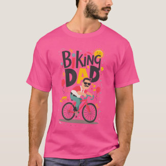 Biking DAD on bicycle Fathers Day T-Shirt