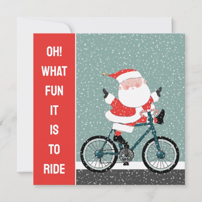 Biking Holiday Cyclist Christmas Cards (Front)