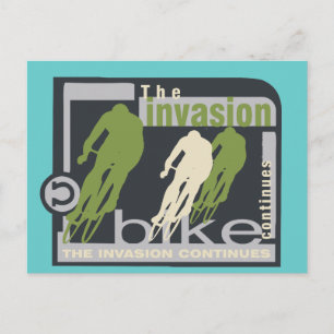 Biking Invasion Tshirts and Gifts Postcard