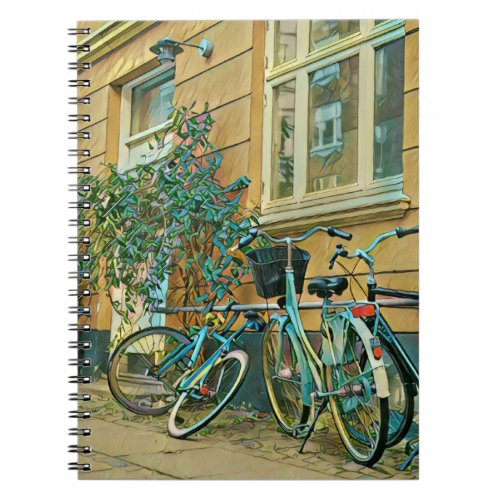 Biking Lover Gift  Cycling Painting Notebook