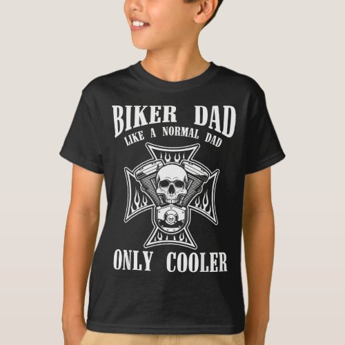 Biking Men Fathers Day Gift Biker Dad Motorcycle R T_Shirt