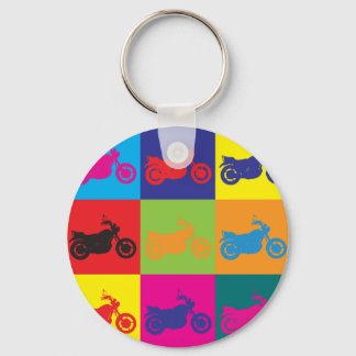 Biking Pop Art Keychain