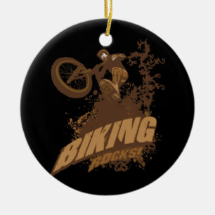 Biking Rocks! Ceramic Ornament
