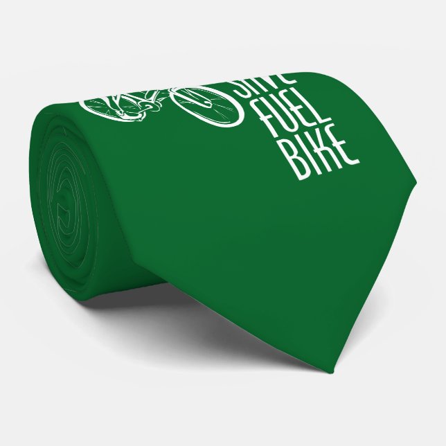 Biking, Save Fuel Bike, Ride, Cycling, Eco Green Neck Tie (Rolled)