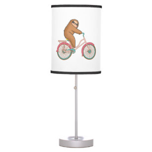 Biking Sloth - A Cute Sloth Riding On A Bicycle Table Lamp