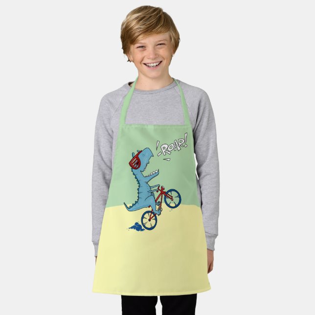 Biking T-Rex Roar Apron (Worn)