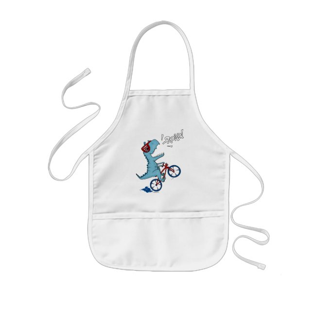 Biking T-Rex Roar Kids' Apron (Front)