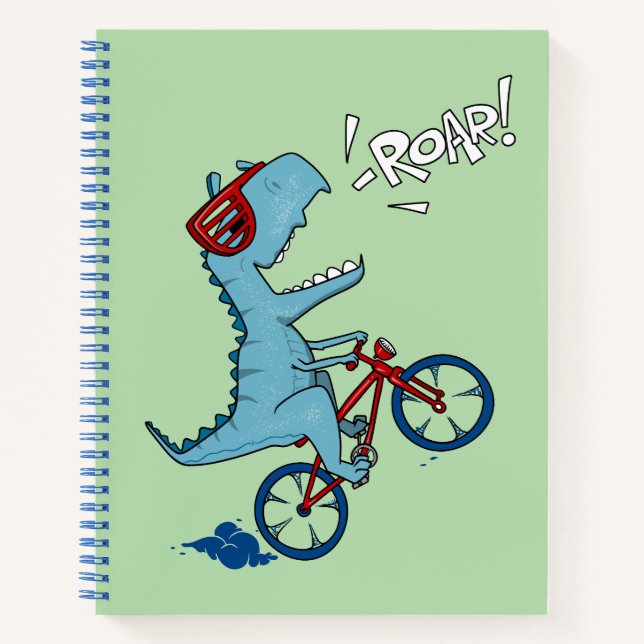 Biking T-Rex Roar Notebook (Front)