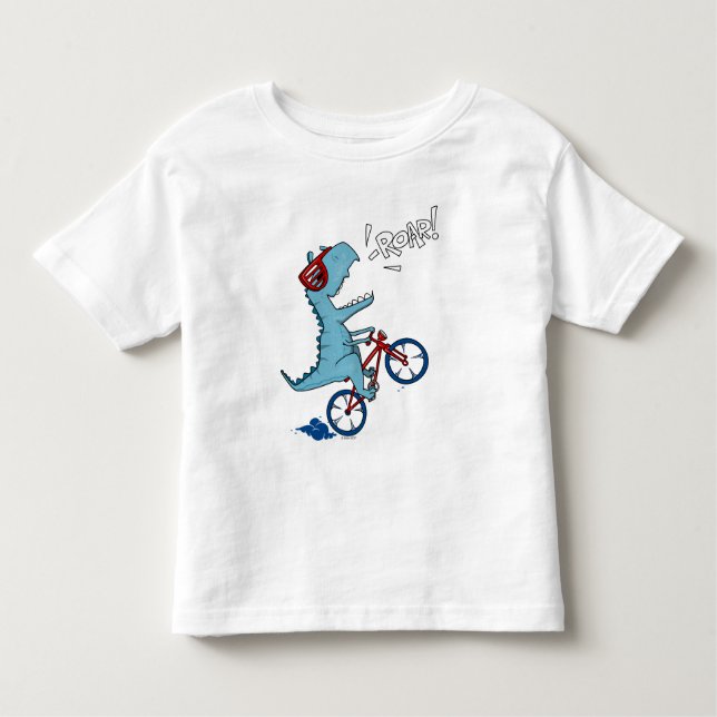 Biking T-Rex Roar Toddler T-shirt (Front)