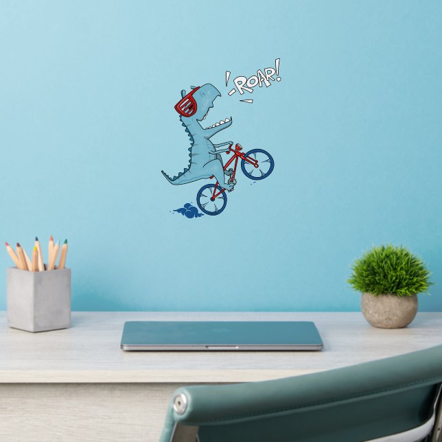 Biking T-Rex Roar Wall Decal (Home Office 2)
