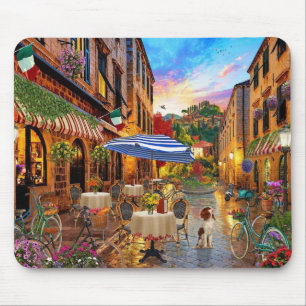 Biking Through Italy Fine Art Mouse Pad