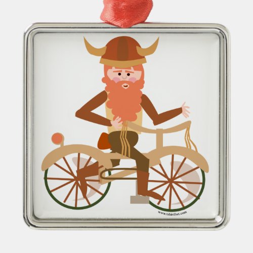 Biking Viking Metal Ornament