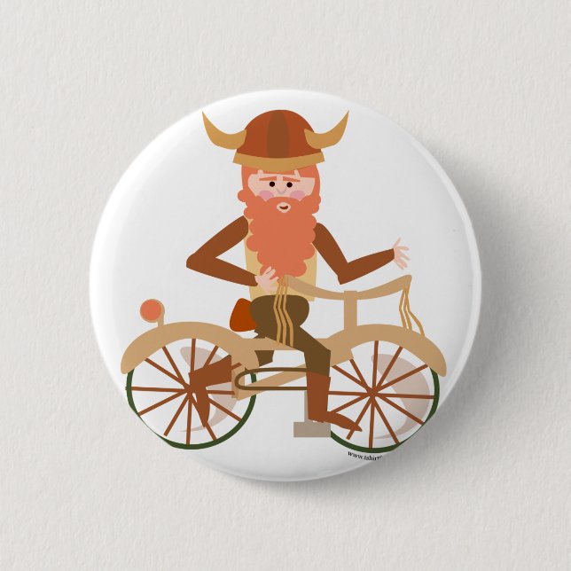 Biking Viking Pinback Button (Front)