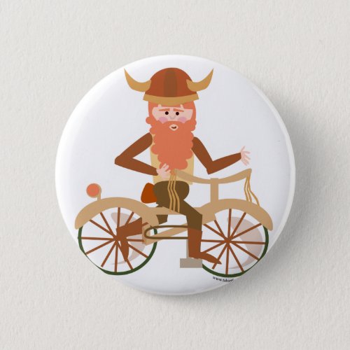 Biking Viking Pinback Button