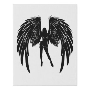 Bikini Angel Silhouette Pinup Girl Art Faux Canvas Print