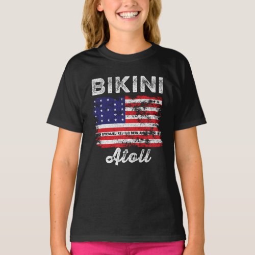 Bikini Atoll Flag Distressed Bikini Flag T_Shirt