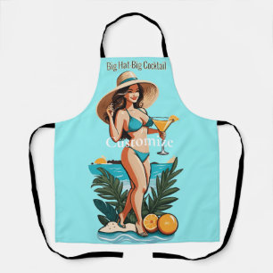 Bikini Babe Big Hat- Big Cocktail Thunder_Cove Apron