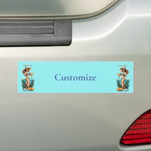 Bikini Babe Big Hat- Big Cocktail Thunder_Cove Bumper Sticker