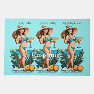 Bikini Babe Big Hat- Big Cocktail Thunder_Cove Doormat