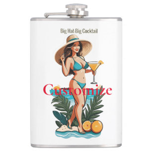 Bikini Babe Big Hat- Big Cocktail Thunder_Cove  Flask