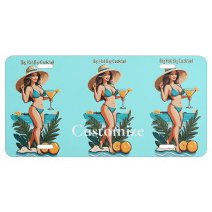 Bikini Babe Big Hat- Big Cocktail Thunder_Cove License Plate
