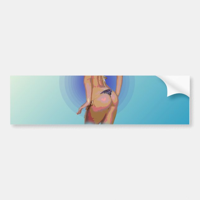 BIKINI BABE. BUMPER STICKER (Front)