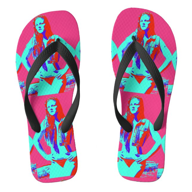 bikini babe red flip flops (Footbed)