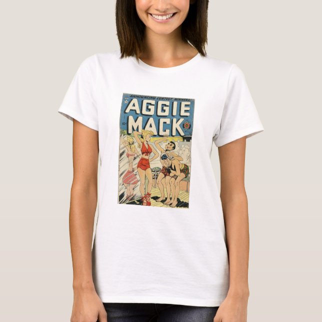 Bikini - Beach - Aggie Mack - Retro Children Comic T-Shirt (Front)