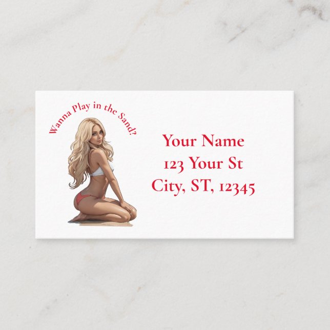 Bikini Beach Girl Thunder_Cove  Business Card (Front)
